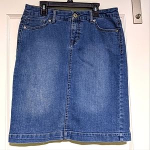 Style & Co Denim Blue Knee Length Jean Skirt Sz 6